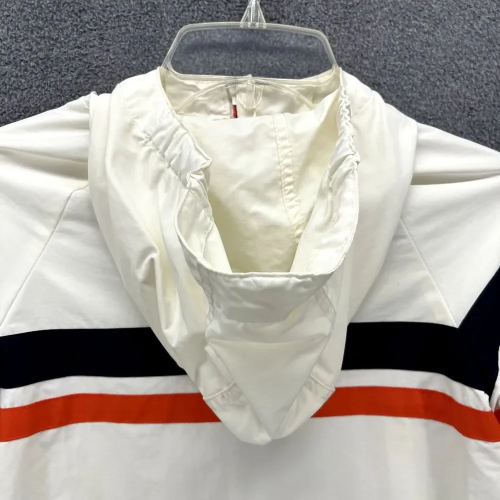 Lands End Kids Jacket Medium 5-6 White Full‎ Zip Hooded Pockets Lightweight